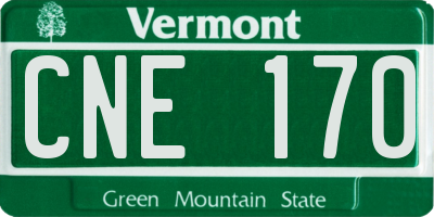 VT license plate CNE170