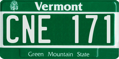 VT license plate CNE171