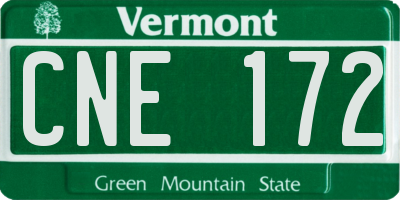 VT license plate CNE172