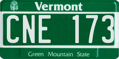 VT license plate CNE173