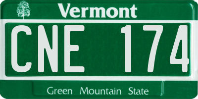 VT license plate CNE174