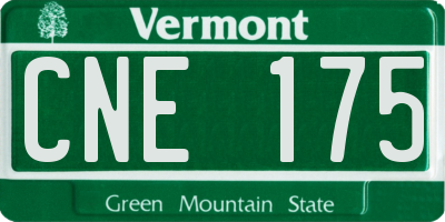 VT license plate CNE175