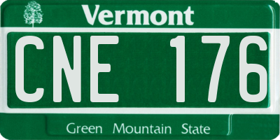 VT license plate CNE176