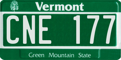 VT license plate CNE177
