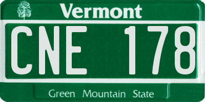 VT license plate CNE178