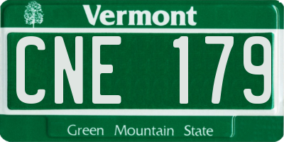 VT license plate CNE179
