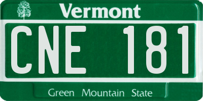VT license plate CNE181
