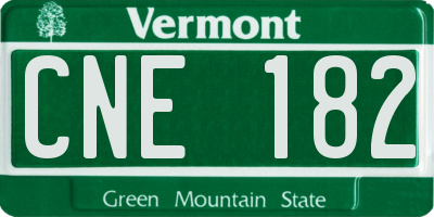 VT license plate CNE182