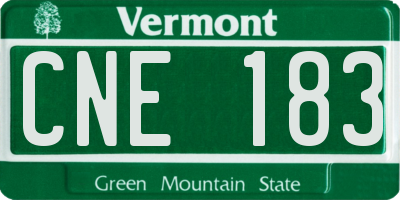 VT license plate CNE183