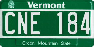 VT license plate CNE184