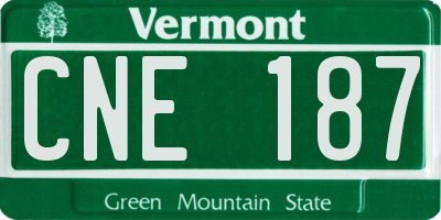 VT license plate CNE187