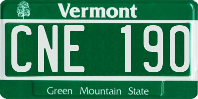 VT license plate CNE190