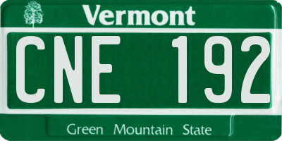 VT license plate CNE192