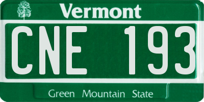 VT license plate CNE193