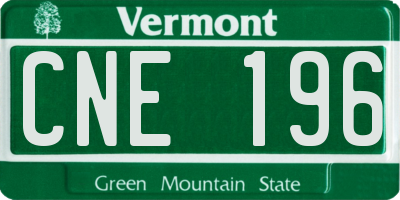 VT license plate CNE196