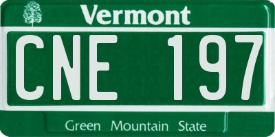 VT license plate CNE197