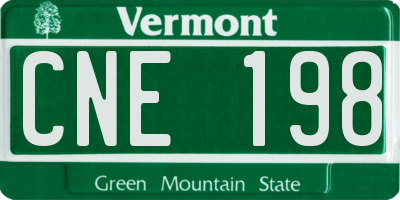 VT license plate CNE198