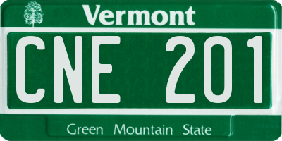VT license plate CNE201