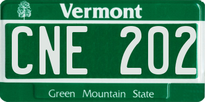 VT license plate CNE202