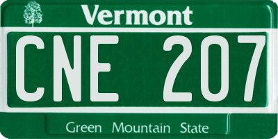 VT license plate CNE207