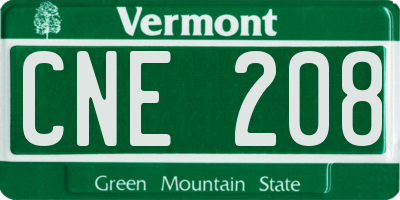 VT license plate CNE208