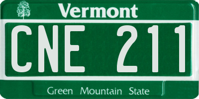 VT license plate CNE211