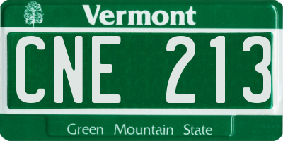 VT license plate CNE213