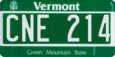 VT license plate CNE214