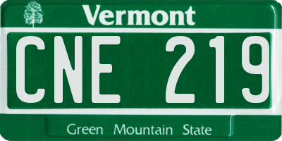 VT license plate CNE219