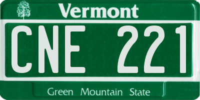VT license plate CNE221