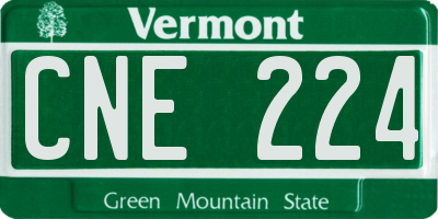 VT license plate CNE224