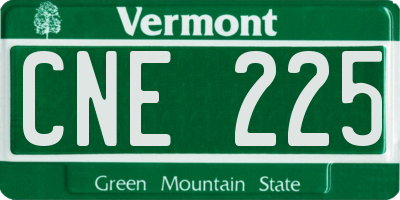 VT license plate CNE225