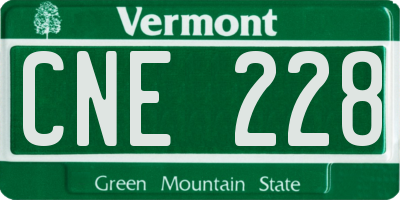 VT license plate CNE228