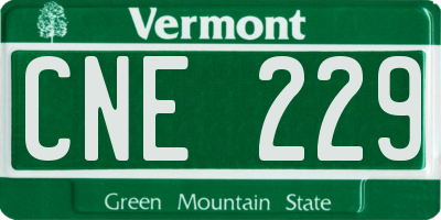 VT license plate CNE229