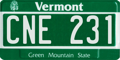 VT license plate CNE231