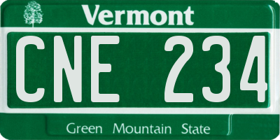 VT license plate CNE234
