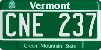 VT license plate CNE237