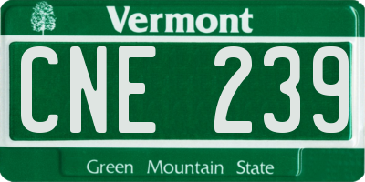 VT license plate CNE239
