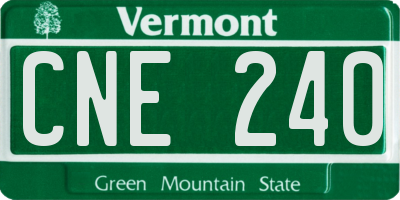 VT license plate CNE240