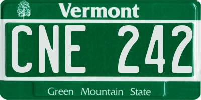 VT license plate CNE242