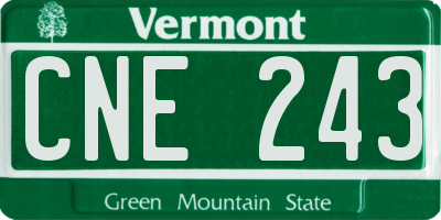 VT license plate CNE243