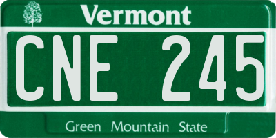 VT license plate CNE245