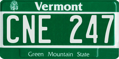 VT license plate CNE247