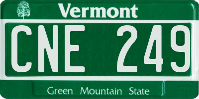 VT license plate CNE249