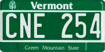 VT license plate CNE254