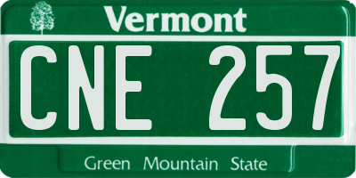 VT license plate CNE257