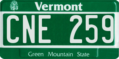 VT license plate CNE259