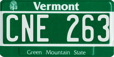 VT license plate CNE263