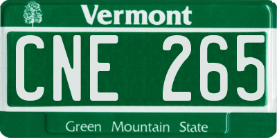VT license plate CNE265