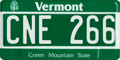 VT license plate CNE266